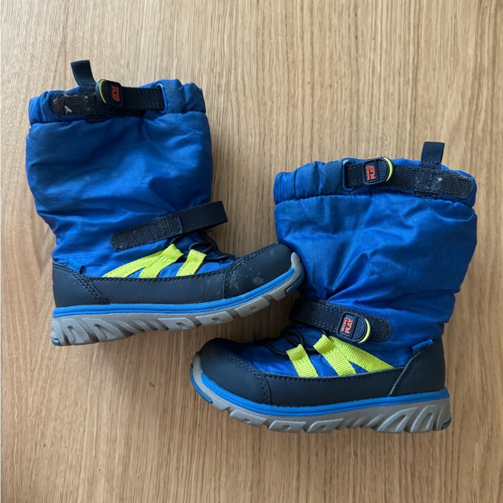 Kids Blue and Yellow Winter Boots